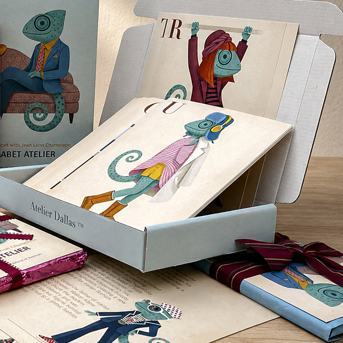 Fashion Alphabet Cards with Jean Leon Chameleon — 27-Card Boxed Set