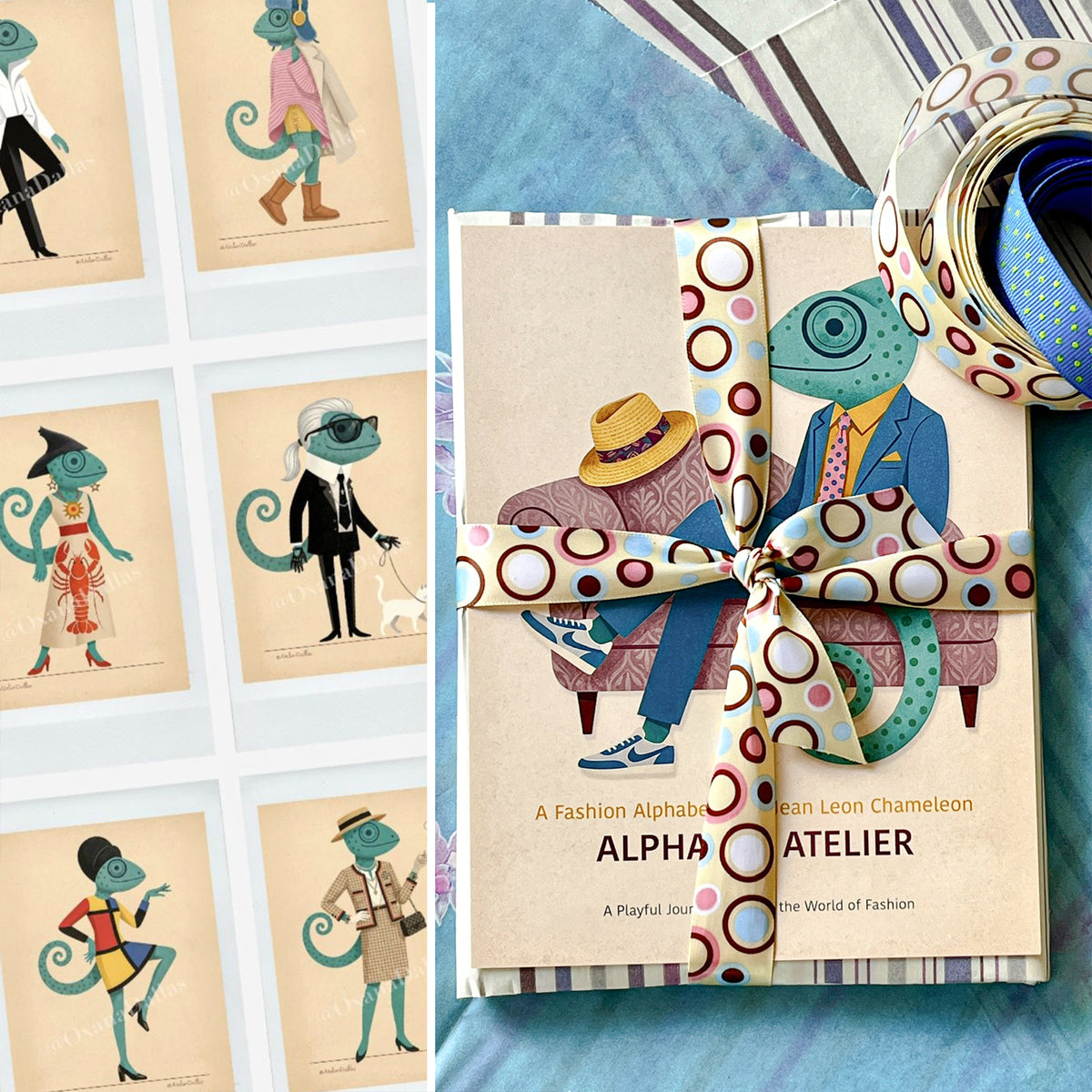 Fashion Alphabet Cards with Jean Leon Chameleon — 27-Card Boxed Set