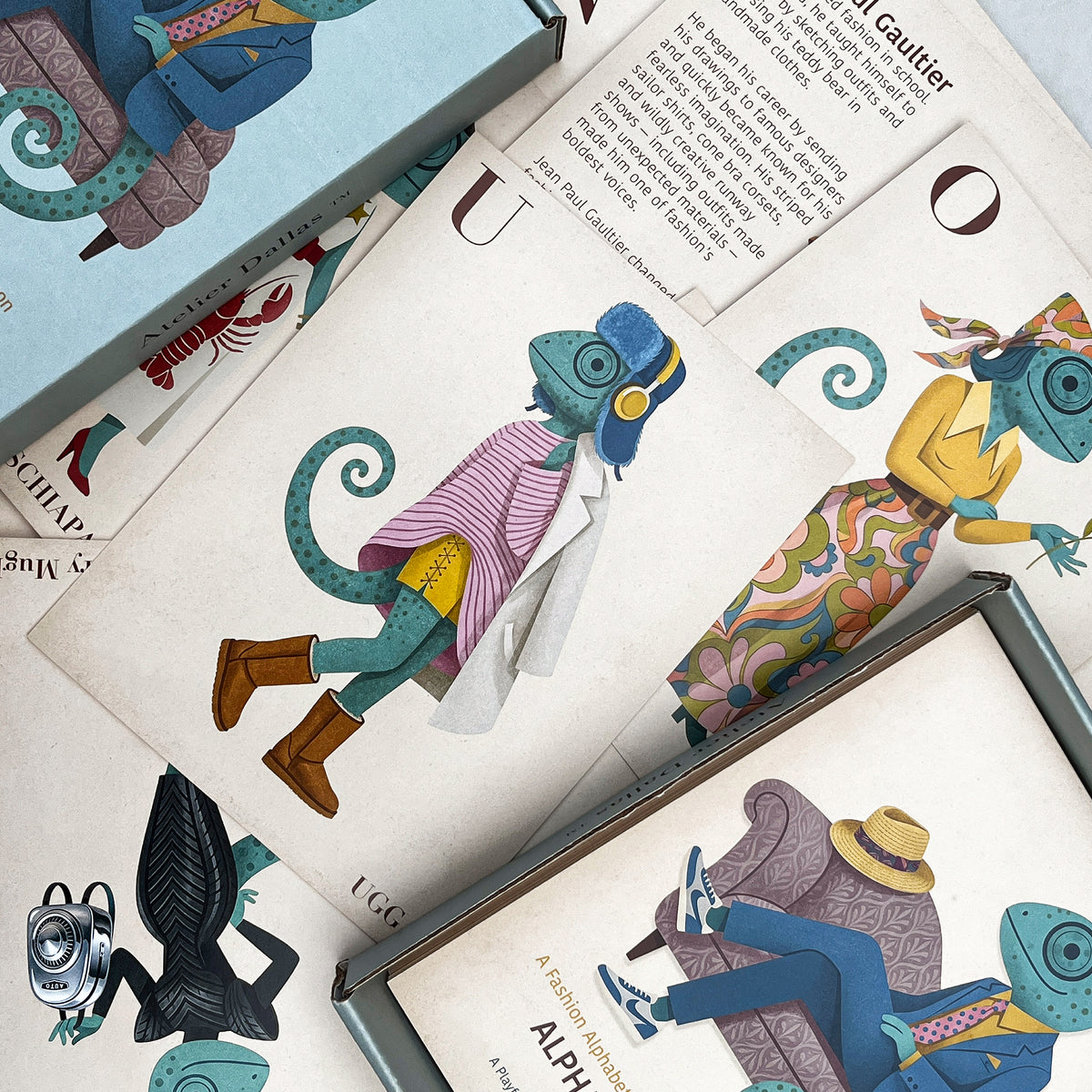 Fashion Alphabet Cards with Jean Leon Chameleon — 27-Card Boxed Set