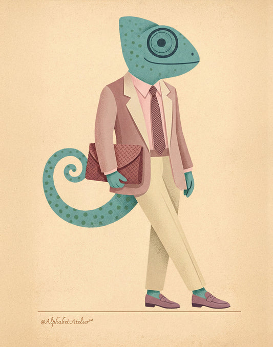 Jean Leon Chameleon — The Armani Look Art Print