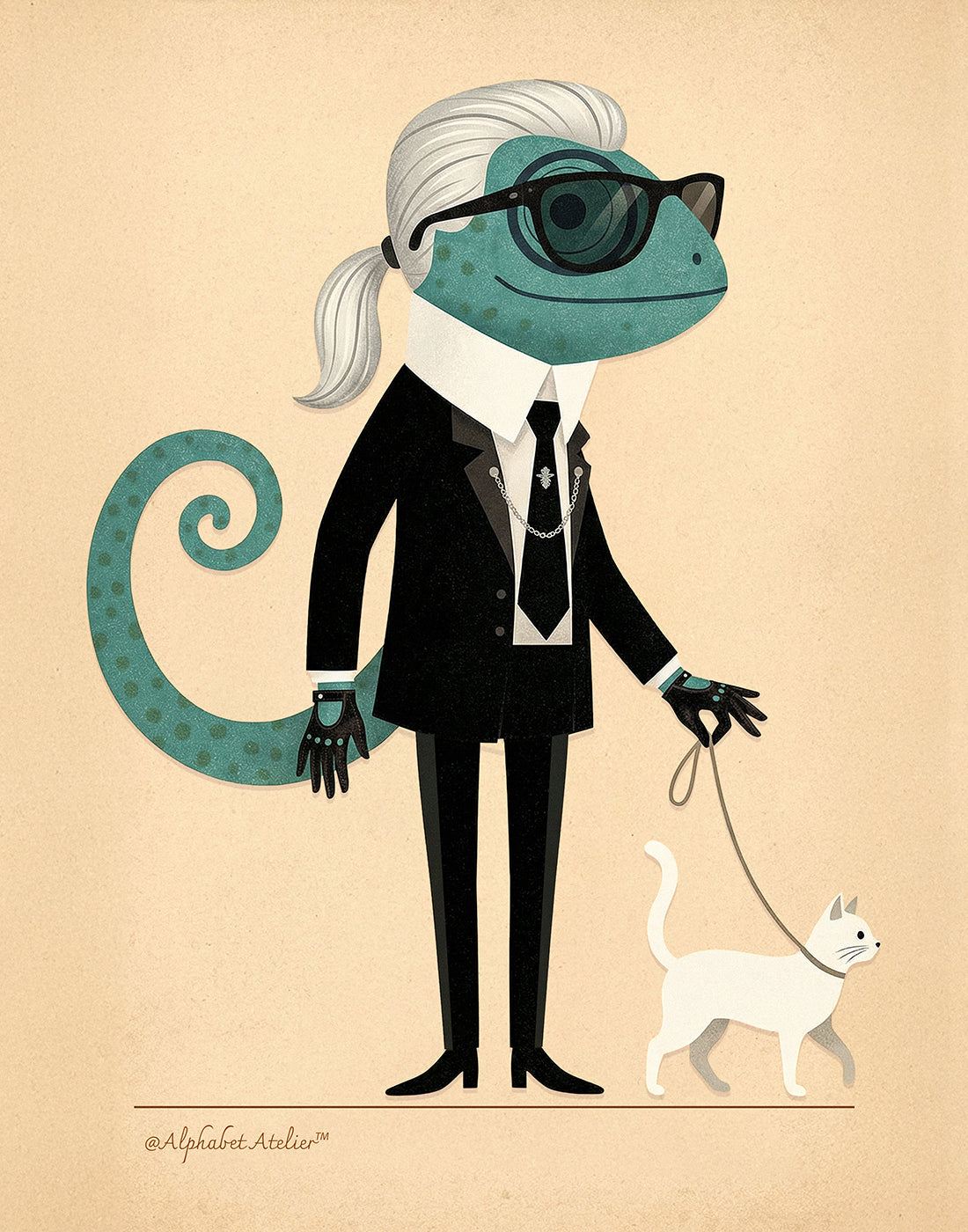 Jean Leon Chameleon — The Lagerfeld Look Art Print