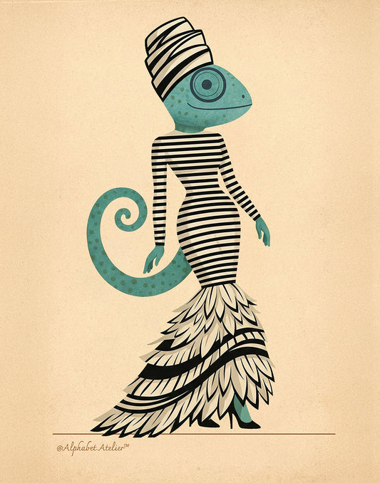 Jean Leon Chameleon — The Gaultier Look Art Print