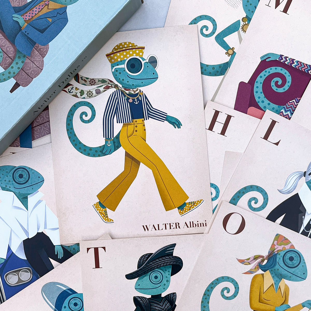 Fashion Alphabet Cards with Jean Leon Chameleon — 27-Card Boxed Set